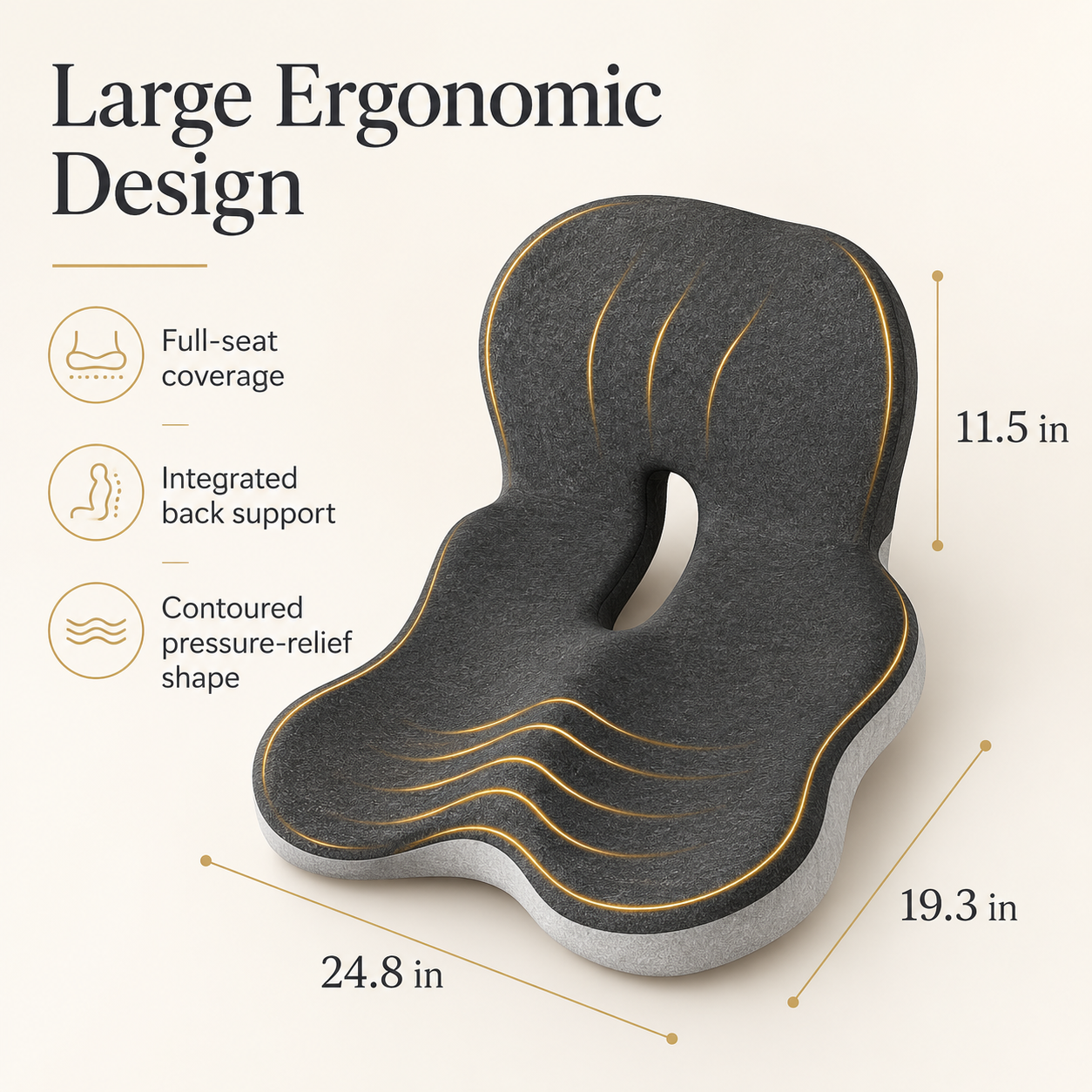 Ergonomic Seat & Back Support Cushion