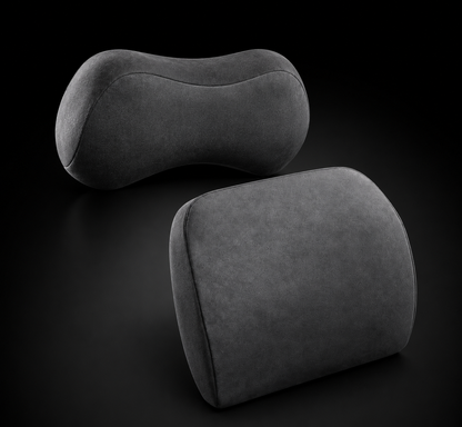 Premium Ergonomic Car Neck & Lumbar Support Cushion Set