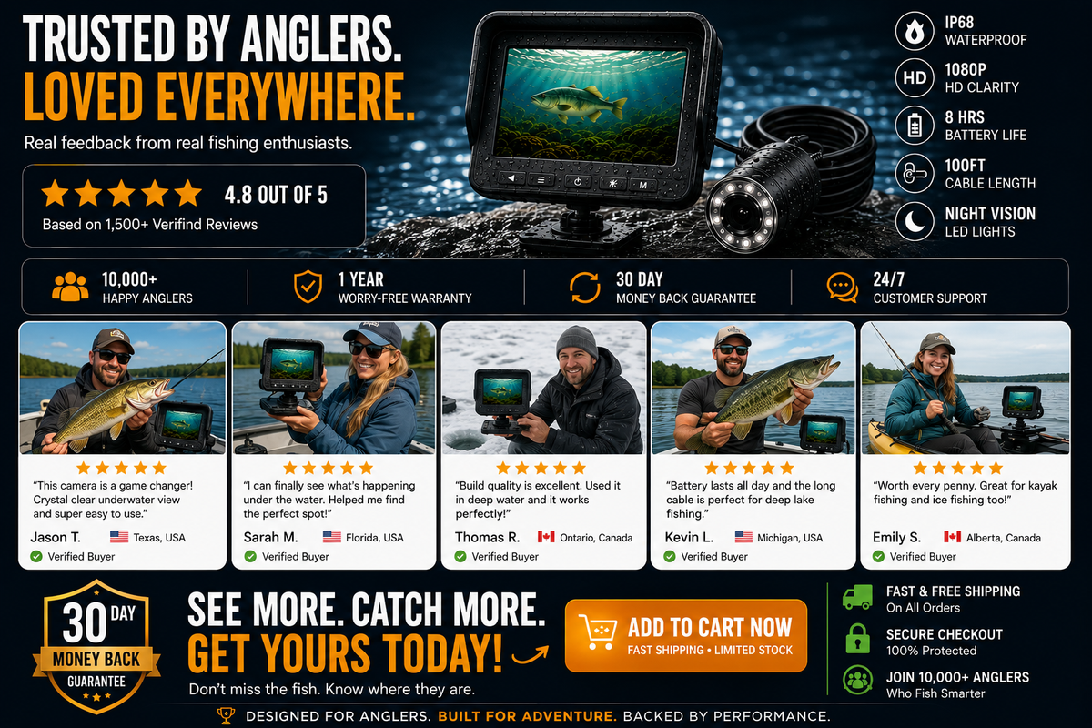 AquaVision HD Wireless Underwater Fishing Camera with Real-Time Wi-Fi Viewing