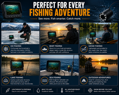 AquaVision HD Wireless Underwater Fishing Camera with Real-Time Wi-Fi Viewing