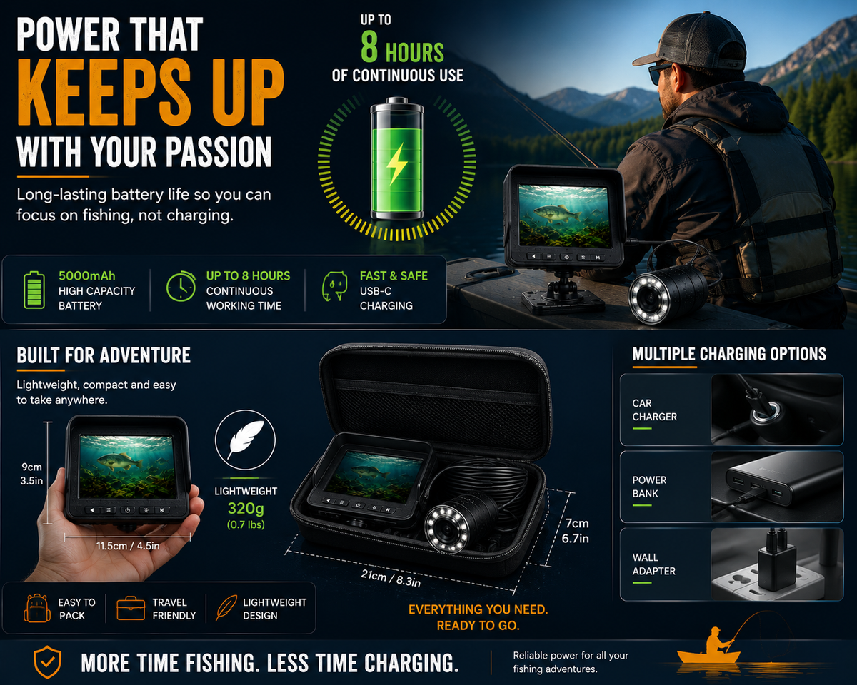 AquaVision HD Wireless Underwater Fishing Camera with Real-Time Wi-Fi Viewing