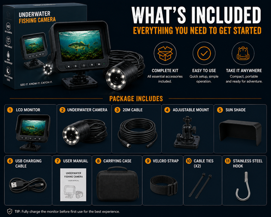 AquaVision HD Wireless Underwater Fishing Camera with Real-Time Wi-Fi Viewing
