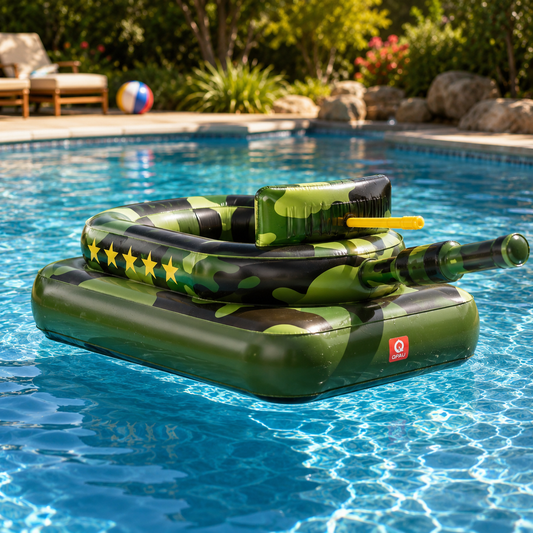 Inflatable Tank Pool Float with Water Cannon – Ride-On Camo Pool Toy for Kids & Adults